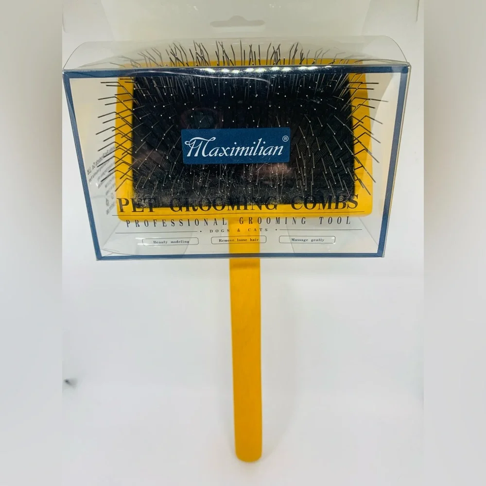 Brush for Dog, Slicker for Grooming, Groomgrip Coating, Yellow , Large NEW!!!